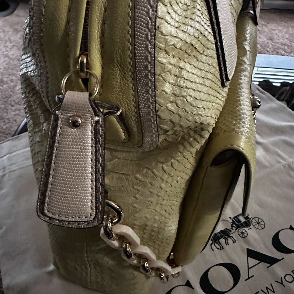 COACH ❤️ Kristin Embossed Metallic Python Large Tote Bag~STYLE #14920~NWT - Picture 7 of 15